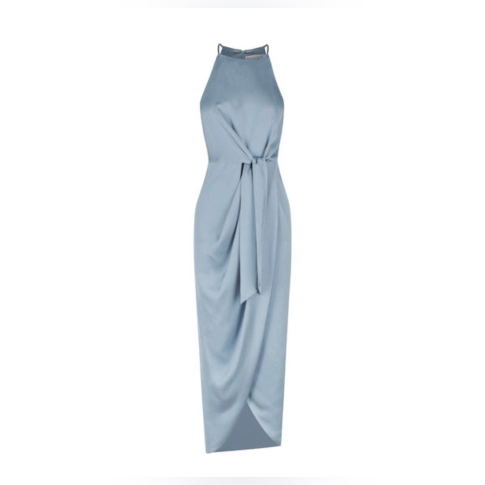 Shona Joy Tie Front Sleeveless Midi Dress NWT in color azure US 4